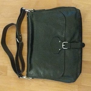 Barneys New York men leather messenger bag